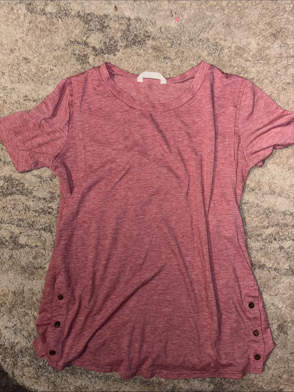 3/$20! Women XL maternity nursing shirt Short Sleeve dark Pink short sleeve Tee
